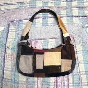 Custom Upcycled Shoulder Bag – Handmade corduroy bag – Y2K Mini Baguette Purse